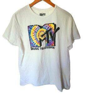 MTV Short Sleeve Graphic T-Shirt Tie Dye Logo‎ L